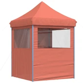 Pop-up парти шатра 2 x 2 м теракота — оксфорд с PVC — 4 стени — стомана - Thumbnail 5