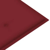 Сгъваема пейка 118x38x45 см кафява — бамбук — виненочервена (4 см) - Thumbnail 7