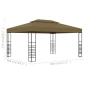 Шатра 3 x 4 м таупе — полиестер 180 г/м² — PA покритие — стомана - Thumbnail 6