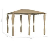 Шатра 3 x 4 м таупе — текстил 160 г/м² — покривала на стълбове - Thumbnail 4
