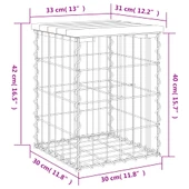 Градинска пейка с габион 33×31×42 см — импрегниран бор — поцинкована стомана - Thumbnail 8