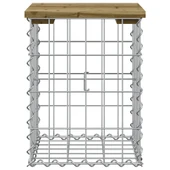 Градинска пейка с габион 33×31×42 см — импрегниран бор — поцинкована стомана - Thumbnail 3