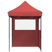 Pop-up парти шатра 2 x 2 м бордо — оксфорд с PVC — 2 стени — стомана - Thumbnail 3
