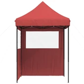 Pop-up парти шатра 2 x 2 м бордо — оксфорд с PVC — 2 стени — стомана - Thumbnail 4