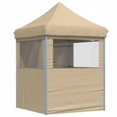 Pop-up парти шатра 2 x 2 м бежова — оксфорд с PVC — 4 стени — стомана - Thumbnail 5