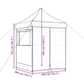 Pop-up парти шатра 2 x 2 м бежова — оксфорд с PVC — 4 стени — стомана - Thumbnail 10