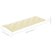 3-местна градинска пейка 150×60×89 см — евкалипт масив — кремава възглавница - Thumbnail 12