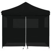 Pop-up парти шатра 2,9 x 2,9 м черна — оксфорд с PVC — 4 стени — стомана - Thumbnail 3