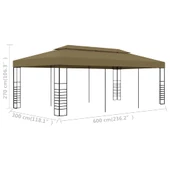 Градинска шатра 6 x 3 м таупе — полиестер 180 г/м² — стоманена рамка - Thumbnail 6