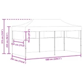 Сгъваема шатра 5,8 x 2,9 м антрацит — оксфорд PVC — 3 прозрачни стени — стомана - Thumbnail 13