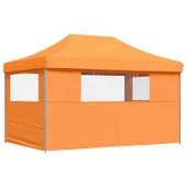 Pop-up парти шатра 4,4 x 2,9 м оранжева — оксфорд с PVC — 3 стени — стомана - Thumbnail 5